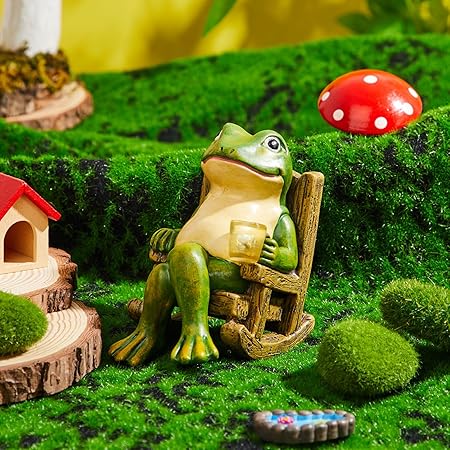 Whimsical Glowing Garden Frog Statue – Solar-Powered Outdoor Decor