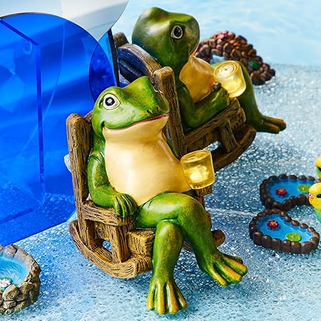 Whimsical Glowing Garden Frog Statue – Solar-Powered Outdoor Decor