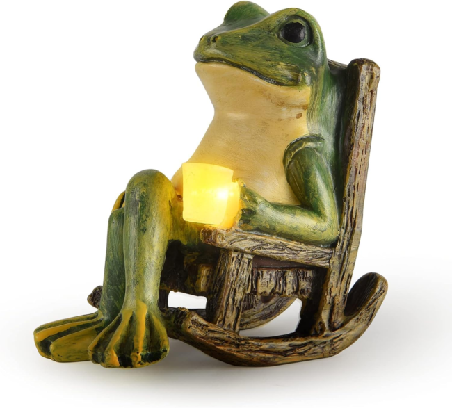 Whimsical Glowing Garden Frog Statue – Solar-Powered Outdoor Decor